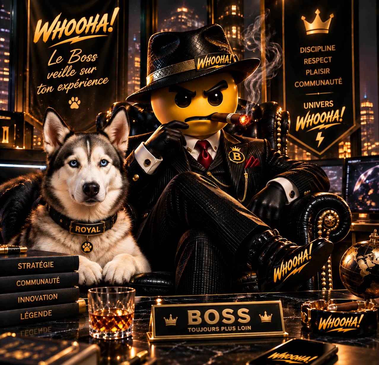 Le Boss et Royal — univers WHOOHA!